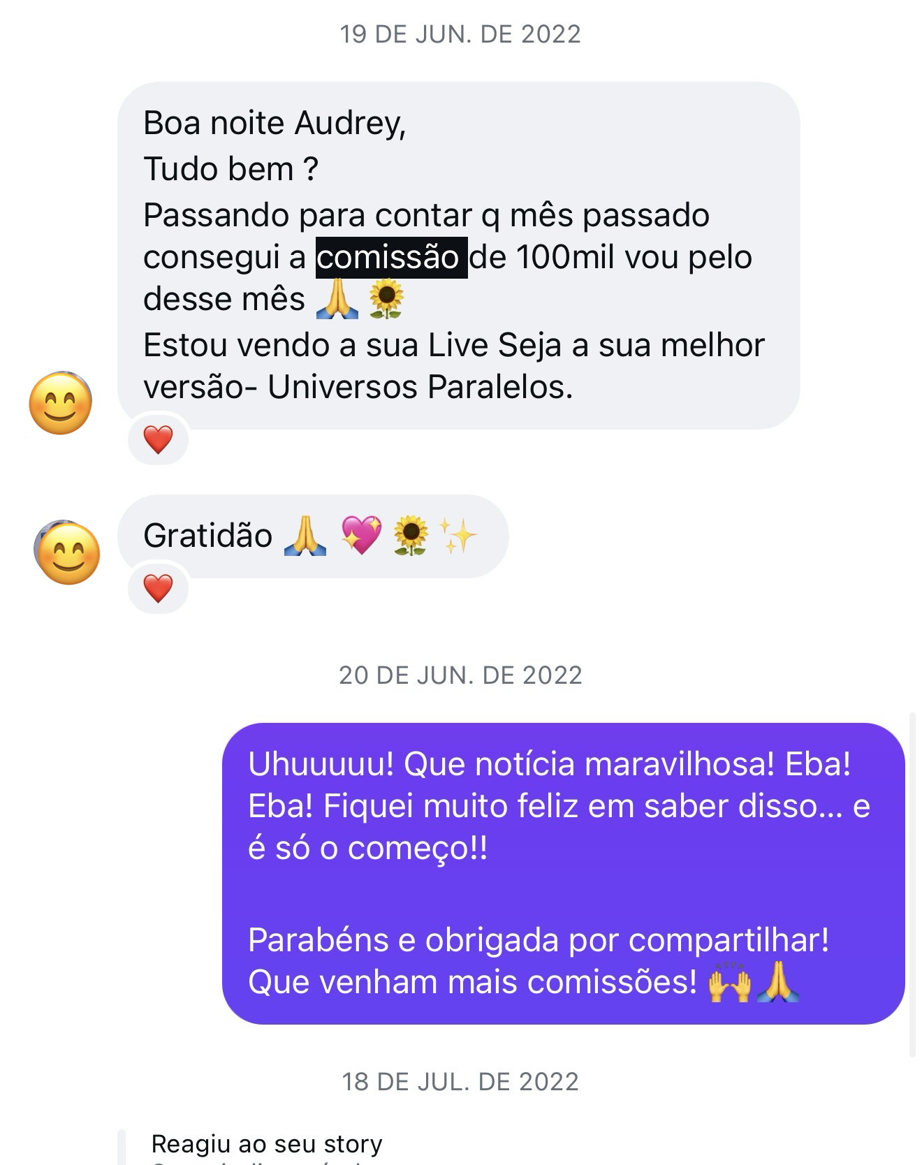 Depoimento real — comissão de R$ 100 mil
